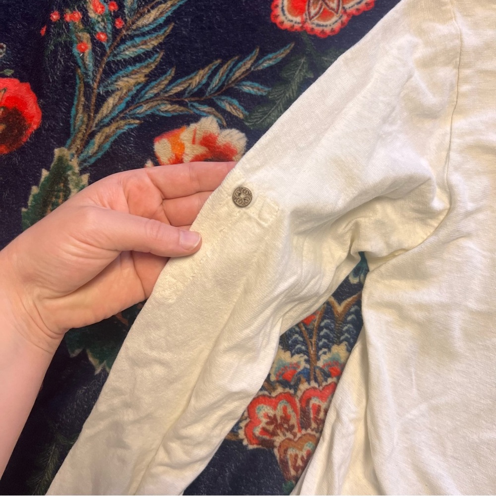 Royal Robbins White Relaxed Long Sleeve cowl neck hemp and cotton blend - Picture 6 of 6